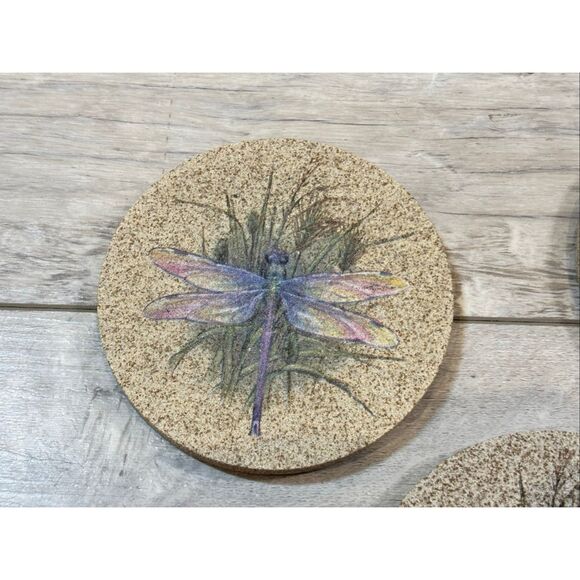 Thirstystone "Dragonfly" 4-Pack Natural Sandstone Coasters - Picture 4 of 10
